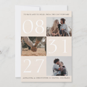 Gras Date Triple Photo Enregistrer La Carte Date