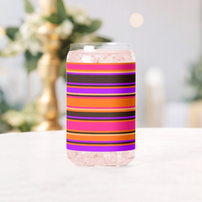 Gras de verre rayé orange, magenta et violet (Insitu (Mariage))
