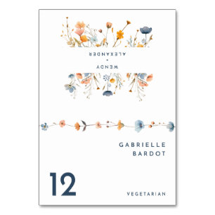 Gras Élégant Mariage floral pliable carte place