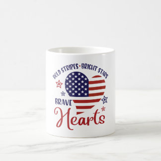 Gras Étoiles brillantes Coeurs courageux Mug avec 
