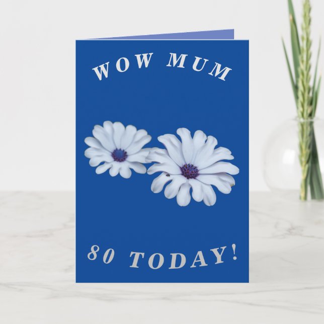 Gras Floral 80e Anniversaire Carte pour maman (Devant)