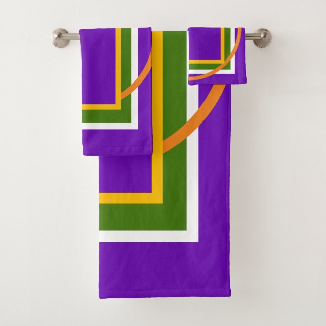 Gras Géométrique Lumineuse Violet Jaune Vert Orang (En situation)