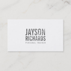 Gras Gris Grunge Stamped Text Carte de visite