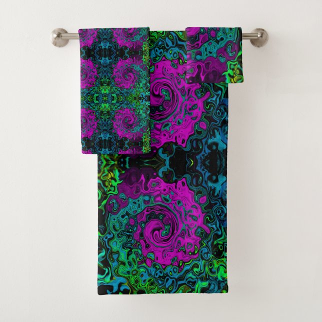 Gras Magenta Abstrait Super Liquid Art Swirl (En situation)