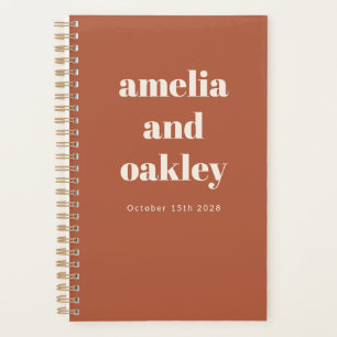 Gras Minimaliste Rouille Orange Retro Mariage pers