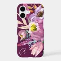Gras Monogramme Purple Vin Jardin Floral