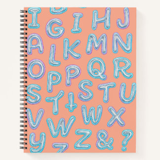 Gras Neon Alphabet Doodle Carnet Spiral