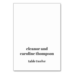 Gras Noir Blanc Rétro Carte de lieu de mariage per