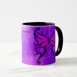 Gras Purple Butterfly Coffee Mug