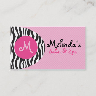 Gras Retro Monogram Salon Cartes de visite