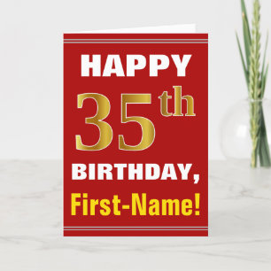 Gras, Rouge, Faux Gold 35e anniversaire avec carte