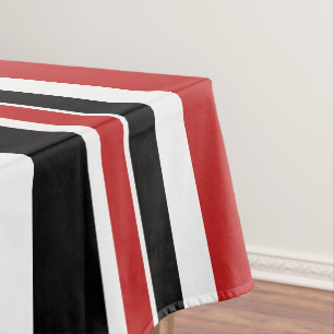 Gras Rouge noir rayures nappe