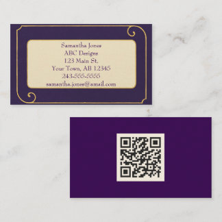 Gras Royal Purple & Gold QR Code Carte de visite
