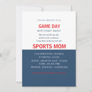 Gras Sans Serif Invitation drôle   maman de sport