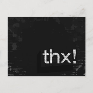 Gras "THX !" Typographie de journal Carte postale