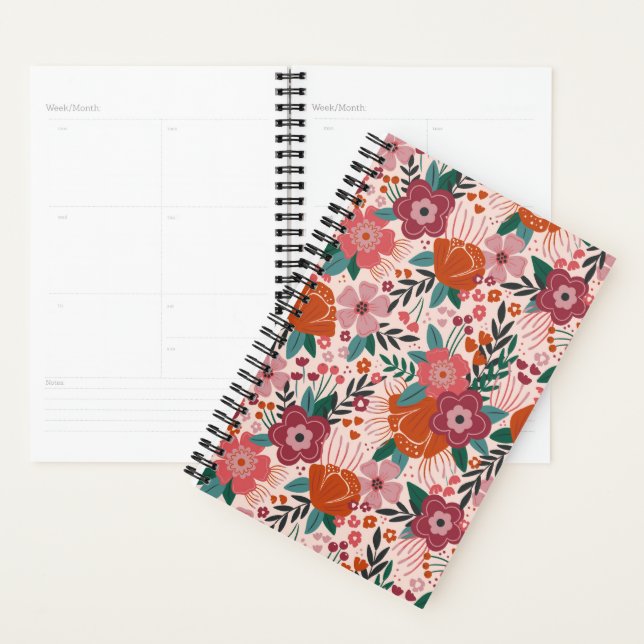 Gras Tropical Flowers Planner (Devant avec enveloppe)