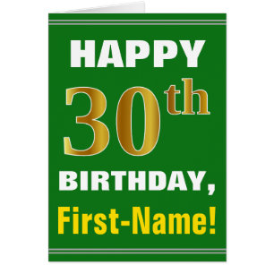 Gras, Vert, Faux Gold 30e anniversaire avec carte 