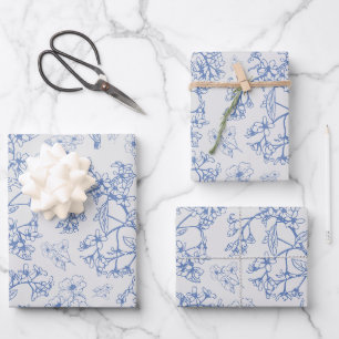 Grasmere Garden Vintage Modern Botanical Pattern Wrapping Paper Sheet