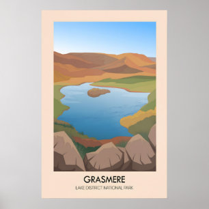Grasmere Lake District Travel Poster