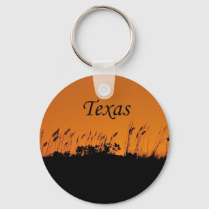 Grass against a Sunset Texas Coast Keychain