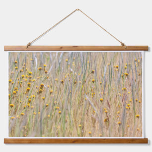Grass and Goldfield Wildflowers  Hanging Tapestry
