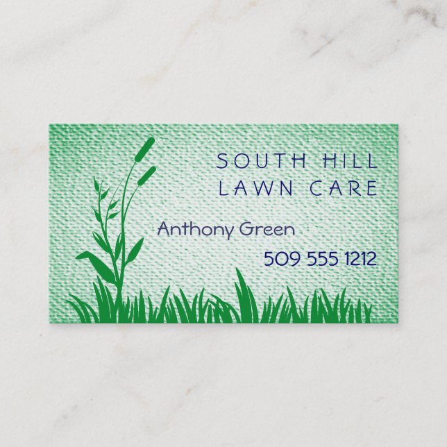 Grass and Weed Textured Look Background Business C Card (Front)