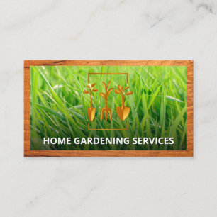 Grass Background   Gardening Logo Business Card