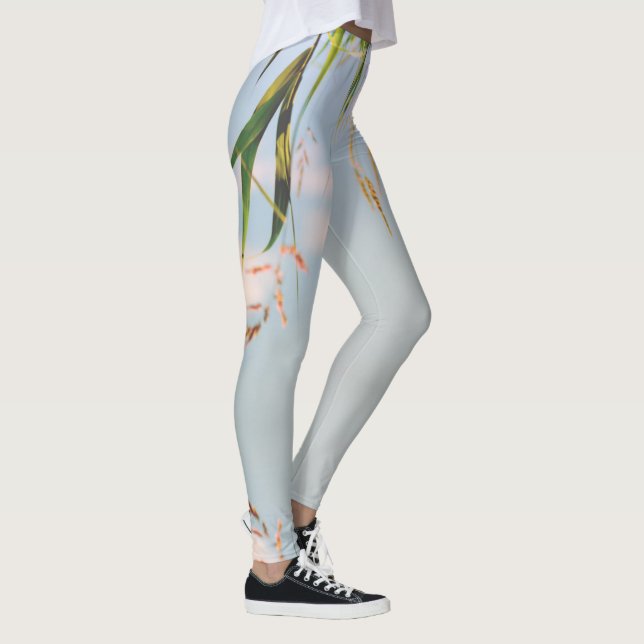 Grass Blue Sky Field Meadow Nature Leggings (Right)