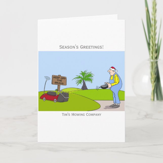 Grass Cutting Service Customizable Christmas Card (Front)