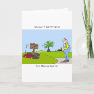 Grass Cutting Service Customizable Christmas Card