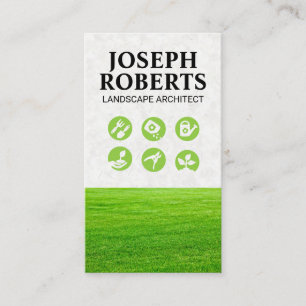 Grass Field   Gardening Logos Business Card