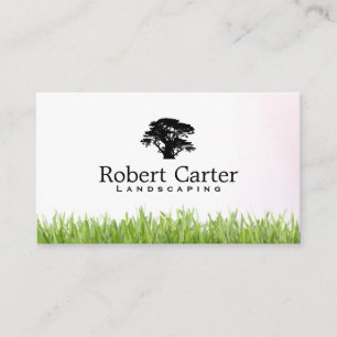 Grass Gardening, Landscaping Cedar Tree Business Card