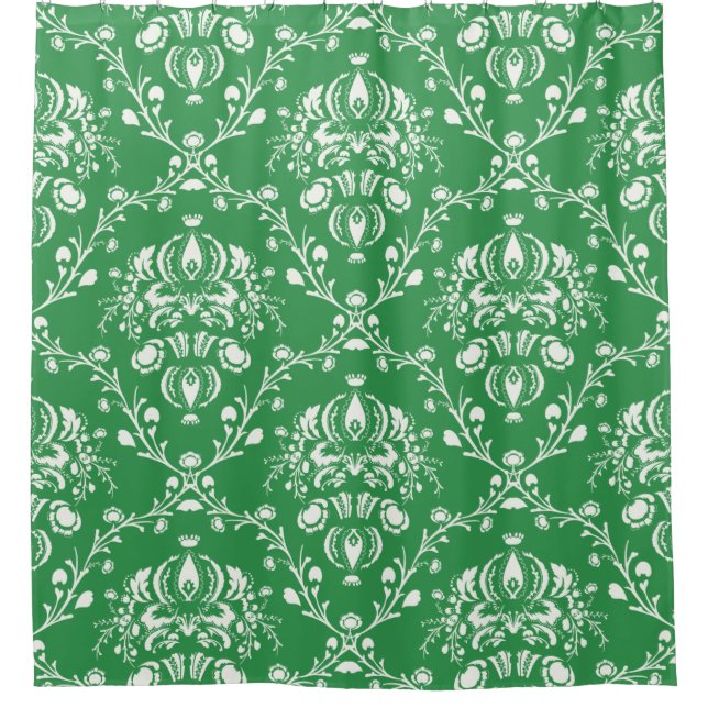 Grass Green and White Damask (Front)