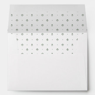 Grass Green Botanical Block Print Wedding Envelope