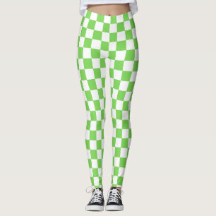 Grass green chequered  leggings
