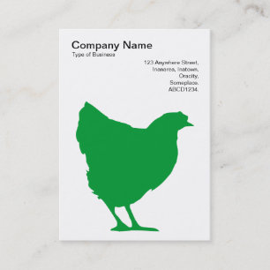 Grass Green Hen Symbol - Black on White Business Card