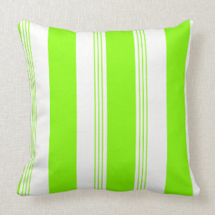 Grass Green Reversible Candy Stripe & Solid Pillow