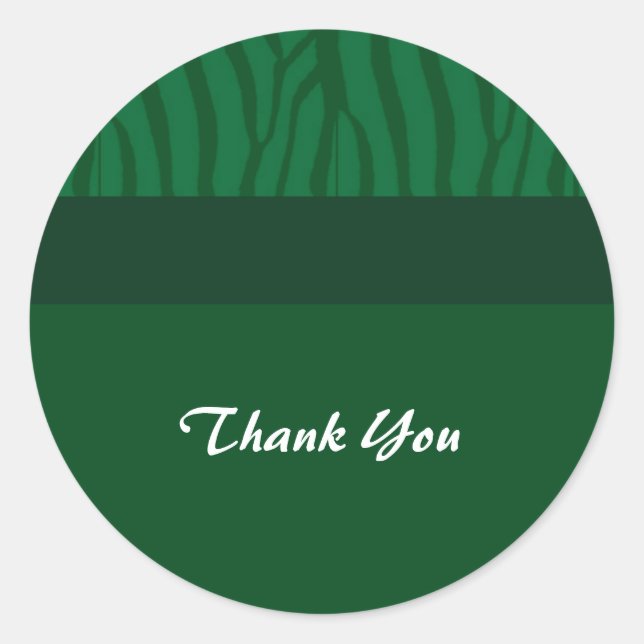 Grass Green Thank You Classic Round Sticker (Front)