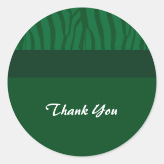 Grass Green Thank You Classic Round Sticker