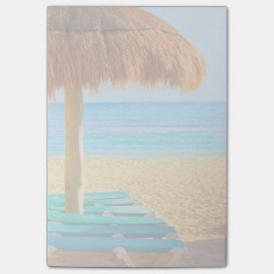 Grass Hut & Loungers On Beach Post-it Notes