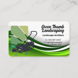 Grass Mower Landscaping Gardener Business Card