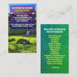 (Grass Mower Maintenance) Lawn Care & Landscaping Business Card