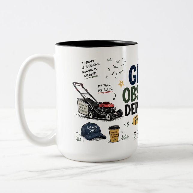 Grass Obsession Department Dad Coffee Mug (Left)