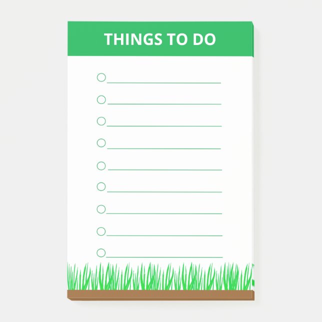 Grass Plants Personalized Things To Do Post-it Notes (Front)