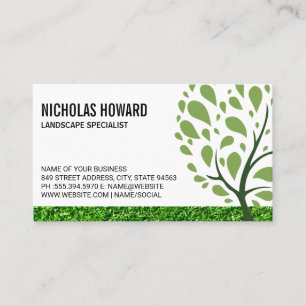 Grass   Stylized Tree Business Card