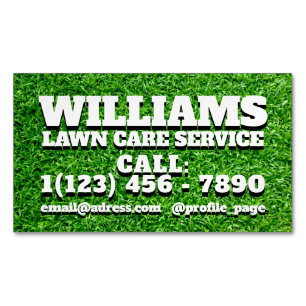 Grass texture bold text Magnetic business card