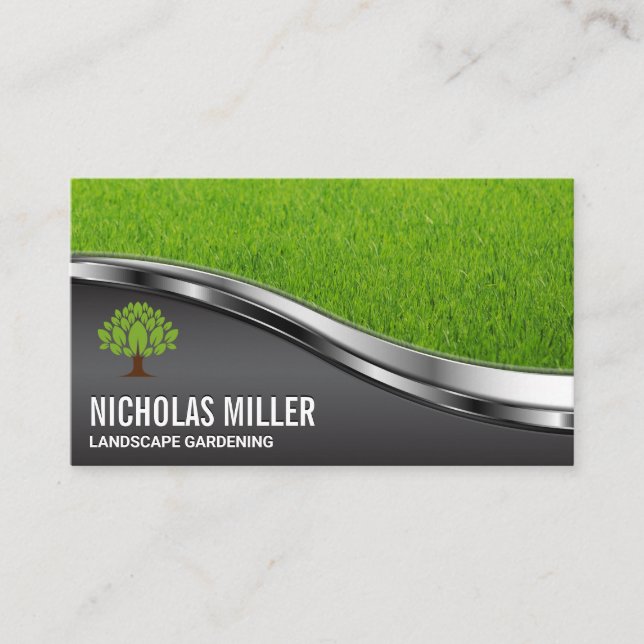 Grass | Tree Logo Business Card (Front)
