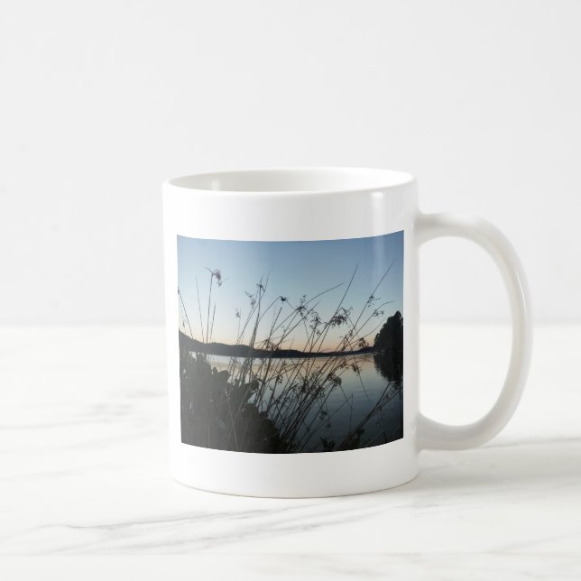 Grasses at lake Sunset Coffee Mug (Right)