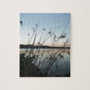 Grasses at lake Sunset Jigsaw Puzzle