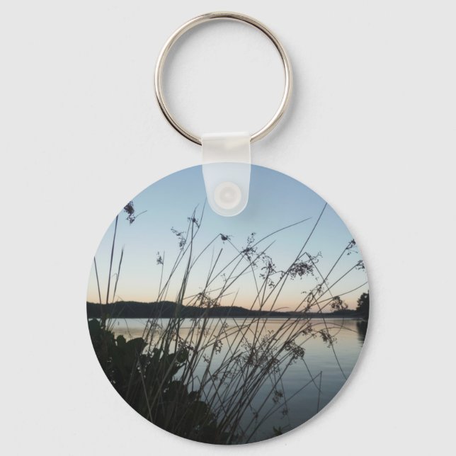 Grasses at lake Sunset Keychain (Front)